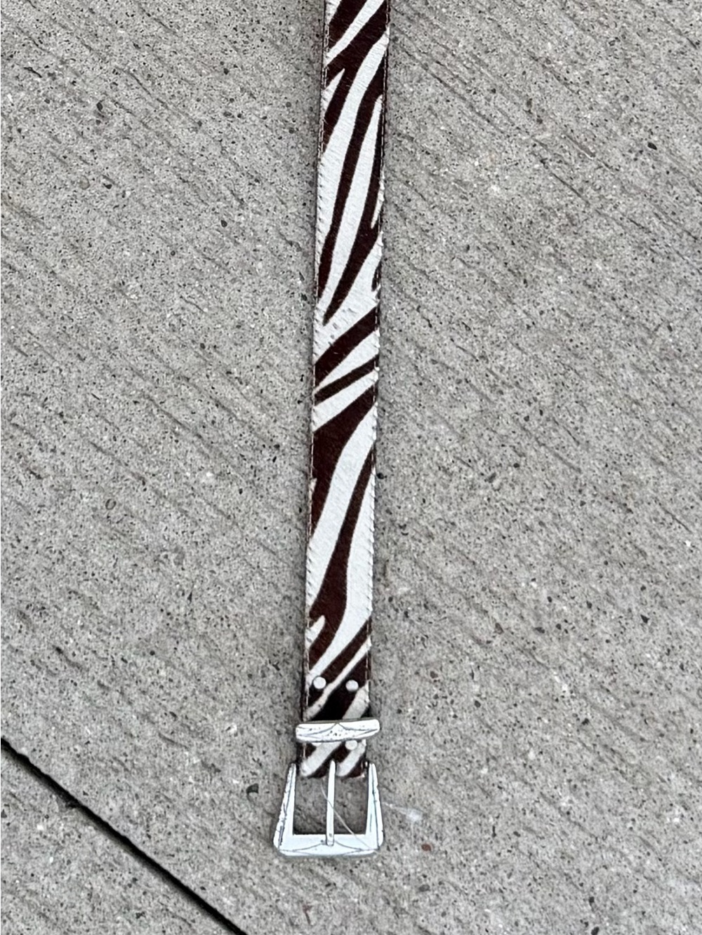 Elite Fresno California Zebra Print Cowhide Belt Sz L
